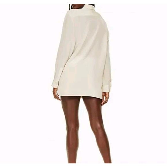 Babaton Womens XS Academy Silk Blouse Button Up Minimalist Sleek Office Classic - Picture 3 of 16